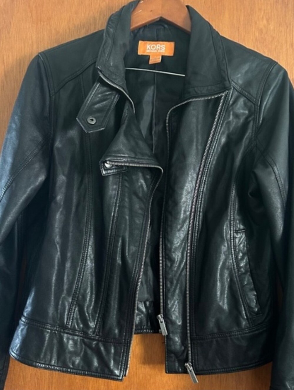 KORS Leather moto-style black jacket
